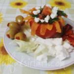 Dometes içine karışık salata