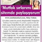 Mutfak Sırları Posta Gazetesi'n de