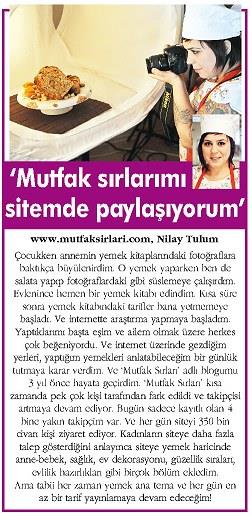 Mutfak Sırları Posta Gazetesi’n de