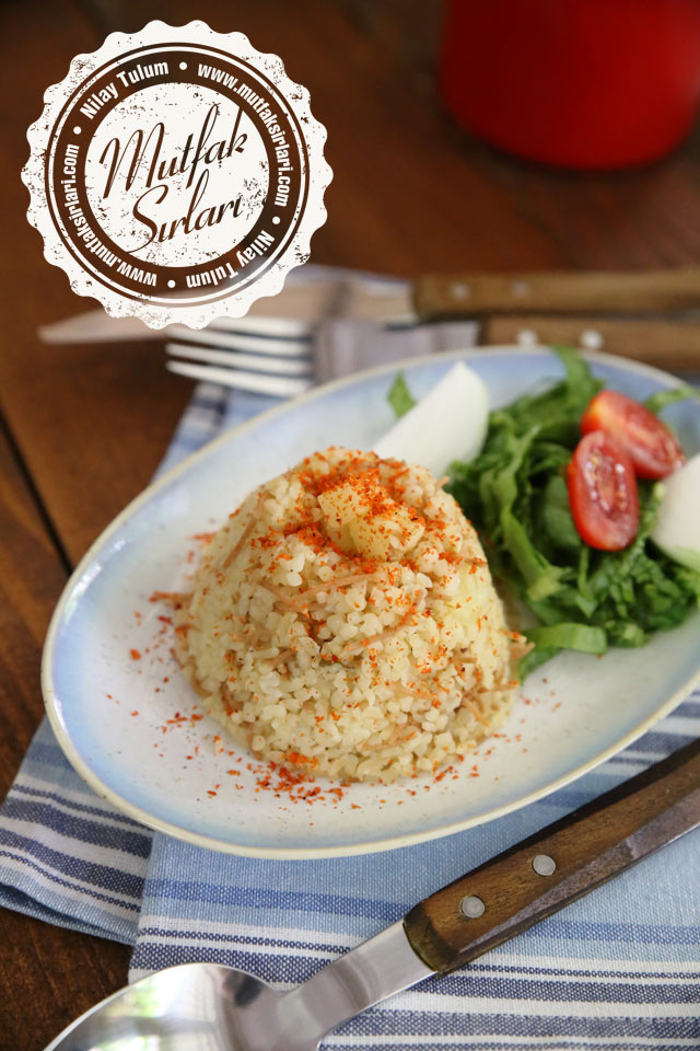 Tel Şehriyeli Bulgur Pilavı (Patatesli)