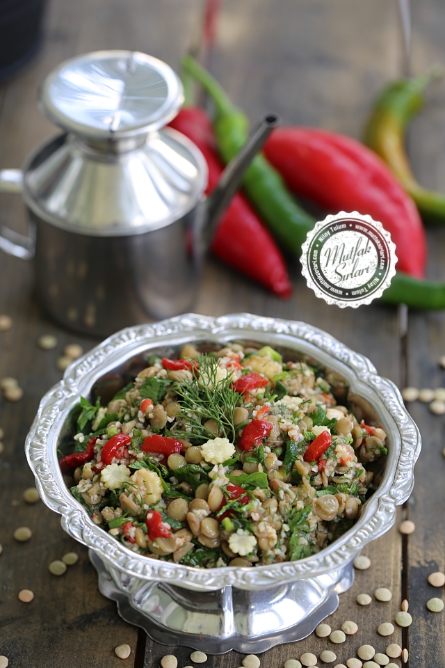 yeşil mercimekli bulgur salatası