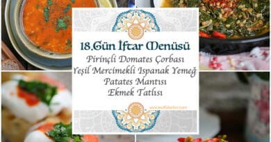 18.Gün İftar Menüsü 2021