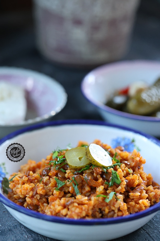 yeşil mercimekli bulgur pilavı